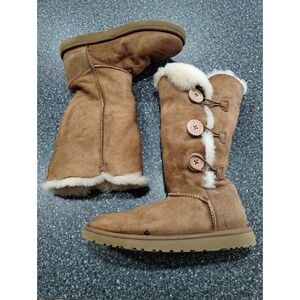 UGG BAILEY‎ BUTTON TRIPLET TRIPLE II BROWN TALL BOOTS SIZE US 9 WOMEN 1873